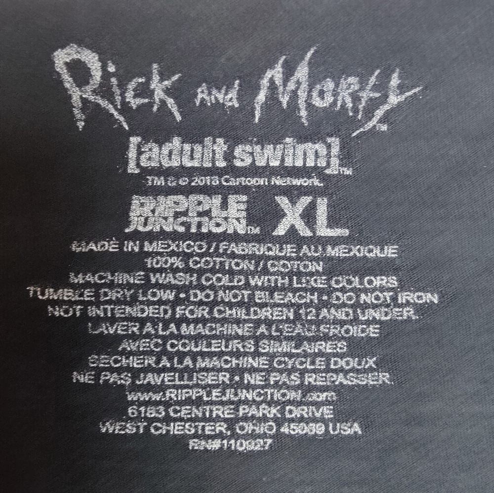 Rick and Morty Men's T-shirt, Black, Size XL - Picture 5 of 5